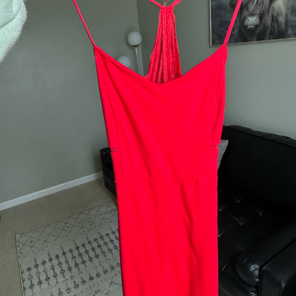 Express Vibrant Red Backless Dress (Size 4)